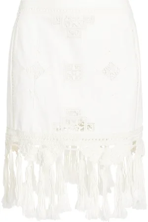 Isabel Marant Sanda Macrame-Trimmed Cotton Mini Skirt - - FR 36 - Moda Operandi