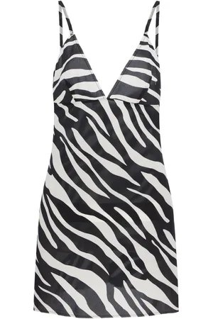 ZIAH Zebra-Print Cotton Mini Dress - Black/white - XS - Moda Operandi