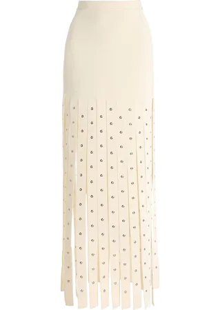 Proenza Schouler Effe Grommet-Embellished Fringed Knit Maxi Skirt - - M - Moda Operandi