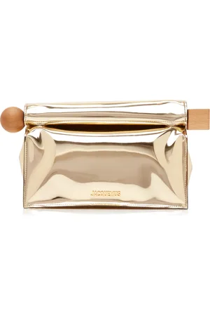 Jacquemus La Rond Carre Metallic Faux Patent Leather Pouch - - OS - Moda Operandi