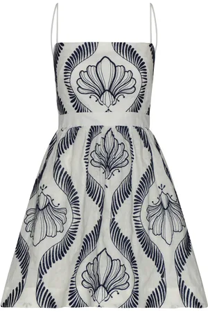 Andres Otalora Mi Recuerdo Embroidered Linen Mini Dress - - US 4 - Moda Operandi