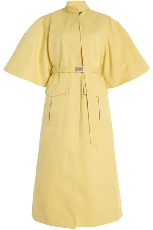 ALEXIS Ilardi Belted Twill Tie-Neck Midi Dress - - XS - Moda Operandi