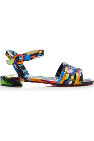 Christian Louboutin Exclusive Riviera Sweet Disco Jane Printed Satin Sandals - - IT 36 - Moda Operandi