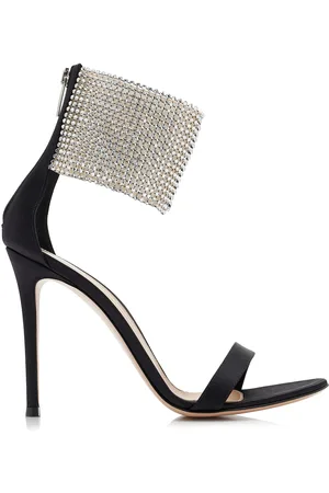 Gianvito Rossi Crystal-Embellished Satin Sandals - - IT 36 - Moda Operandi