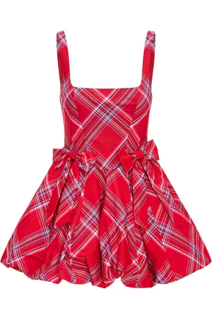 LOVESHACKFANCY Ruelle Bow-Detailed Taffeta Mini Dress - - US 4 - Moda Operandi