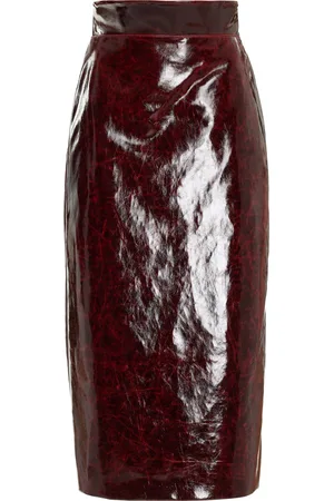 BRANDON MAXWELL The Cadence Lacquered Midi Pencil Skirt - - US 2 - Moda Operandi