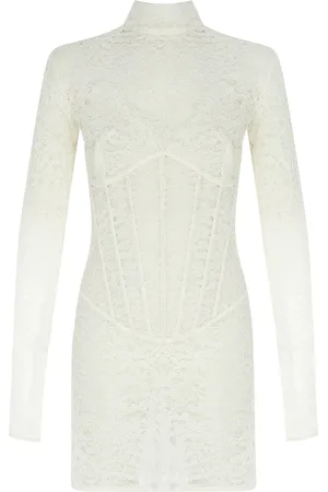 Ilkyaz Ozel Isadora Corseted Lace Mini Dress - - FR 36 - Moda Operandi