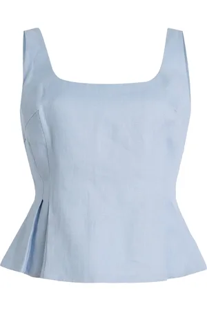 POSSE Exclusive Riviera Rosalie Linen Top - - XS - Moda Operandi