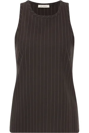 St Agni Pinstriped Wool Suiting Tank Top - - S - Moda Operandi