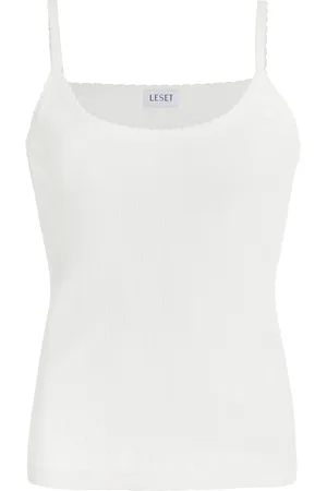 Leset Pointelle-Knit Cotton Tank Top - - XS - Moda Operandi
