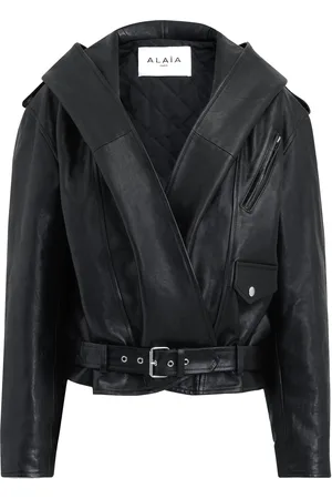 Alaïa Hooded Leather Biker Jacket - - FR 38 - Moda Operandi