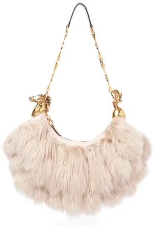 Chloé Horse Chain Embroidered Shearling Shoulder Bag - - OS - Moda Operandi