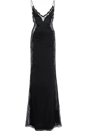 Ilkyaz Ozel Sofia Lace-Trimmed Satin Maxi Dress - - FR 36 - Moda Operandi