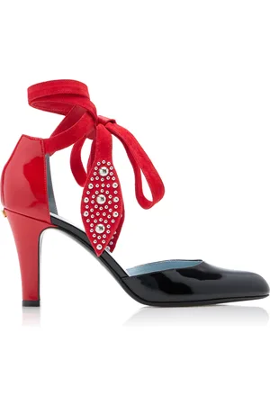 VALENTINO GARAVANI Studded Tie-Detailed Patent Leather Pumps - - IT 36 - Moda Operandi