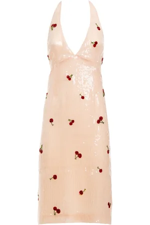 Des Phemmes Cherry-Sequined Halter-Neck Midi Dress - - IT 38 - Moda Operandi