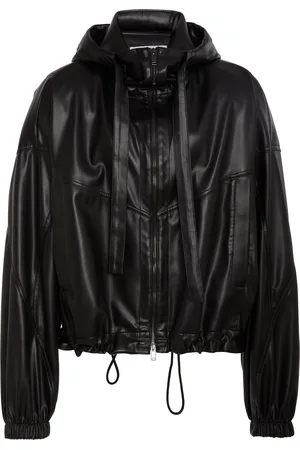 Stella McCartney Hooded Altermat Vegan Leather Bomber Jacket - - IT 36 - Moda Operandi