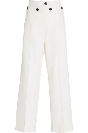 Proenza Schouler Oliver Wool Gabardine Straight-Leg Pants - - US 0 - Moda Operandi