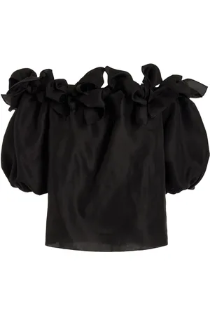 Carolina Herrera Knotted Silk Gazar Off-The-Shoulder Top - - US 2 - Moda Operandi