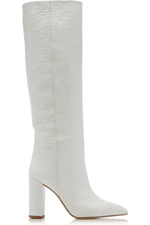 PARIS TEXAS Croc-Embossed Leather Knee Boots - - IT 37 - Moda Operandi