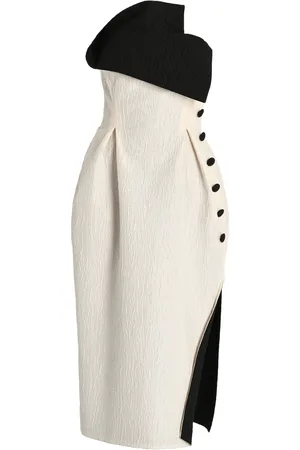 Rosie Assoulin Exclusive Peep-Lapel Cotton-Blend Midi Dress - - US 2 - Moda Operandi