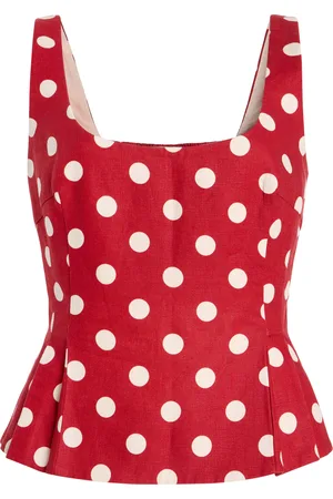 POSSE Rosalie Polka-Dot Linen Top - - XXS - Moda Operandi