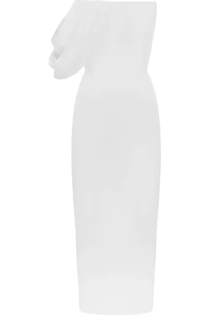 ALEX PERRY Draped Crepe Corset Midi Dress - - UK 6 - Moda Operandi