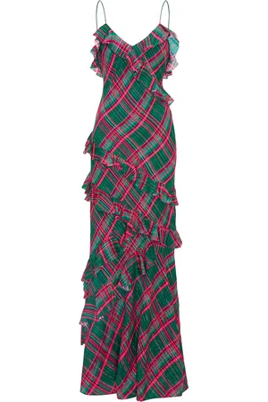 LOVESHACKFANCY Rialto Ruffled Silk-Blend Maxi Dress - - US 0 - Moda Operandi