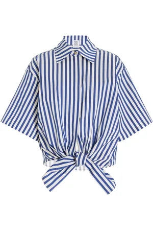 Rosie Assoulin Tie Me Up; Tie Me Striped Button-Down Shirt - - M - Moda Operandi