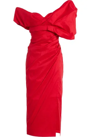 RACHEL GILBERT Gia Gathered Midi Dress - - US 2 - Moda Operandi