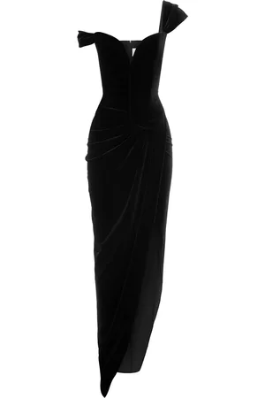 ALEX PERRY Off-The-Shoulder Velvet Corset Gown - - UK 14 - Moda Operandi