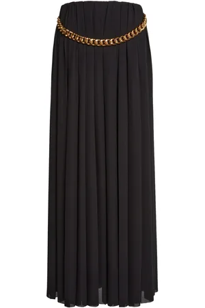 Balenciaga Belt-Detailed Pleated Crepe Maxi Skirt - - FR 34 - Moda Operandi