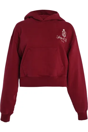 Sporty & Rich Vendome Embroidered Cotton Cropped Hoodie - - XS - Moda Operandi