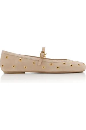 Gianvito Rossi Grommet-Embellished Suede Ballet Flats - - IT 36 - Moda Operandi