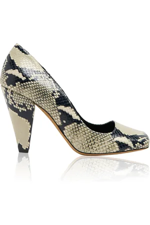 Khaite Cedar Peep-Toe Snake-Effect Leather Pumps - - IT 37 - Moda Operandi