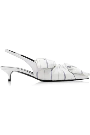 Balenciaga Chemise Tie-Detailed Leather Slingback Pumps - - IT 36 - Moda Operandi