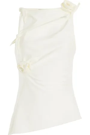 COPERNI Asymmetric Rosette-Detailed Satin Top - - S - Moda Operandi