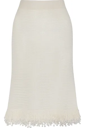 Paris Georgia Fringe Embellished Knit Midi Skirt - - XS - Moda Operandi