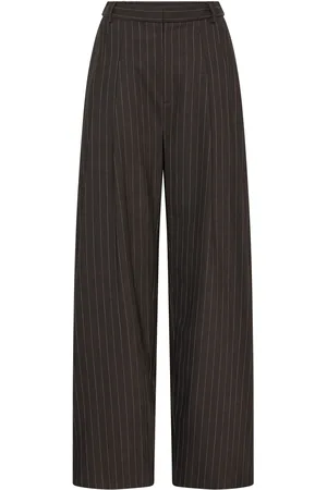 St Agni Pinstriped Wool Suiting Tapered Pants - - S - Moda Operandi