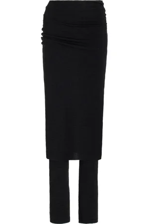 Alaïa Skirt-Paneled Merino Wool Pants - - FR 34 - Moda Operandi