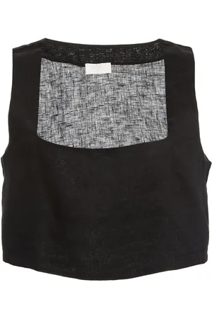 POSSE Exclusive Alice Linen Crop Top - - L - Moda Operandi