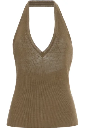 NILI LOTAN Ivey Knit Silk Halter Tank Top - - L - Moda Operandi