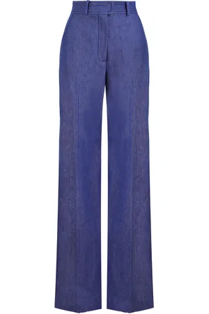 MARTIN GRANT Pleated Stretch-Denim Wide-Leg Jeans - - FR 32 - Moda Operandi