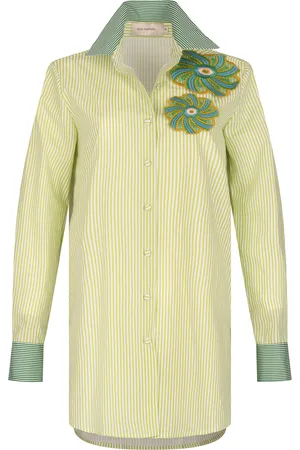 Silvia Tcherassi Shao Embellished Cotton Blouse - - M - Moda Operandi