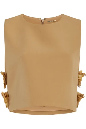 ALEXIS Raylin Floral-Appliquéd Crepe Top - - XS - Moda Operandi