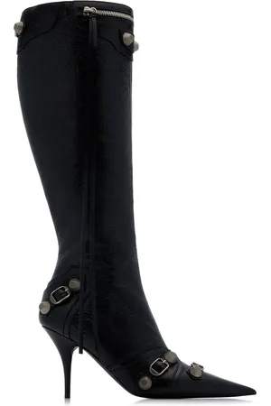 Balenciaga Cagole Leather Knee Boots - - IT 36 - Moda Operandi