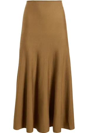 Khaite Mayu Mid-Rise Mine Merino Maxi Skirt - - L - Moda Operandi