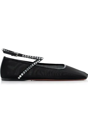 Amina Muaddi Ane Crystal Mesh Flats - - IT 36 - Moda Operandi