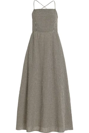 POSSE Lori Open-Back Gingham Cotton Maxi Dress - - XS - Moda Operandi