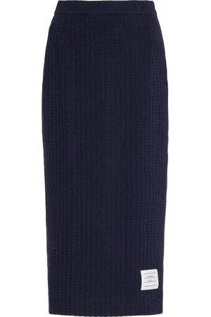 Thom Browne Waffle-Knit Cotton Midi Skirt - - IT 38 - Moda Operandi