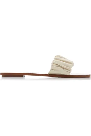 Staud Nina Ruched Leather Slide Sandals - - IT 37 - Moda Operandi